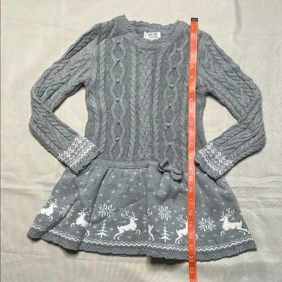 MISS MONA MOUSE Gray Knit Kids Dress - Picture 3 of 9
